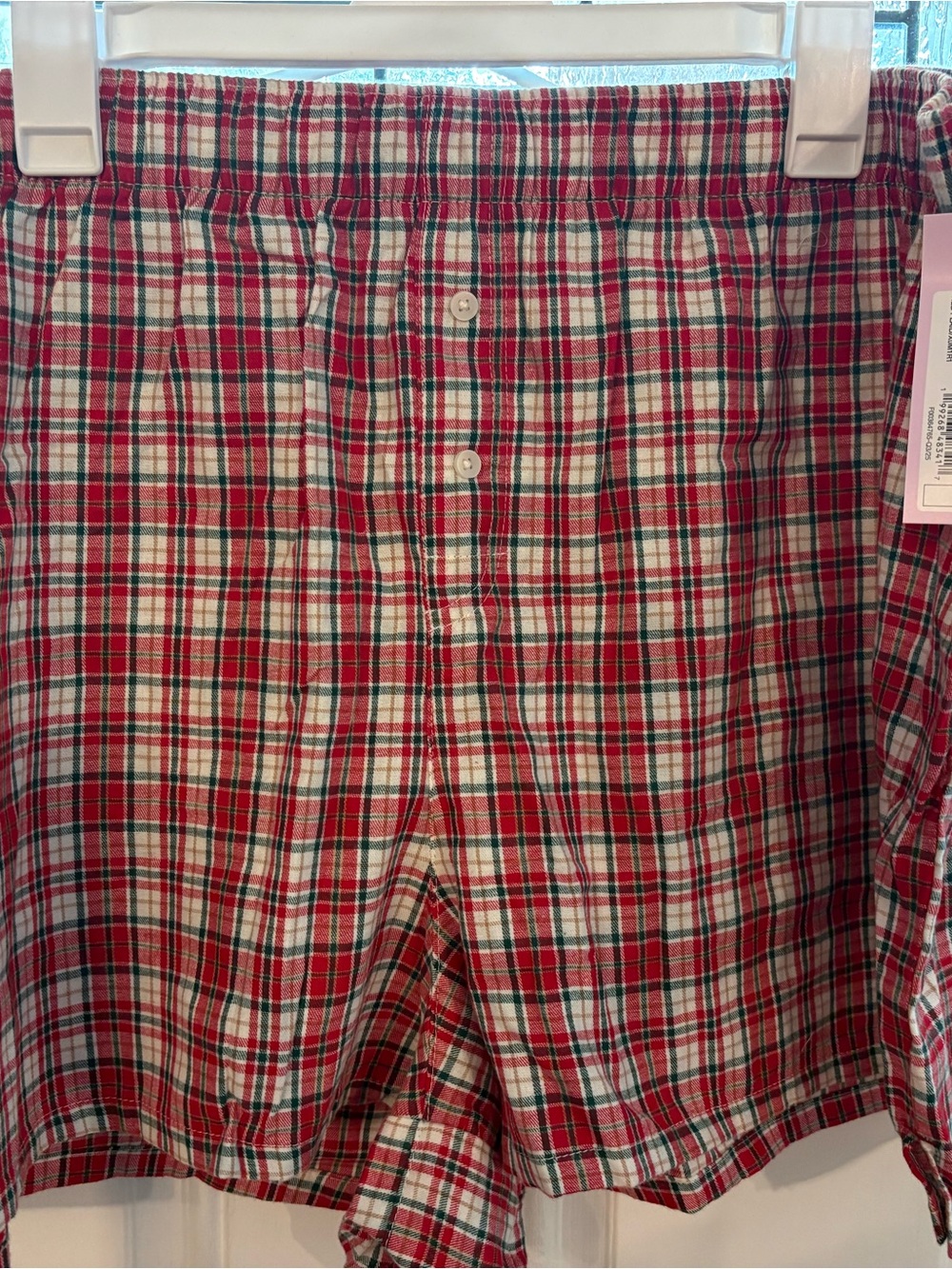 a new day Red and Green Plaid Cotton shorts PJs